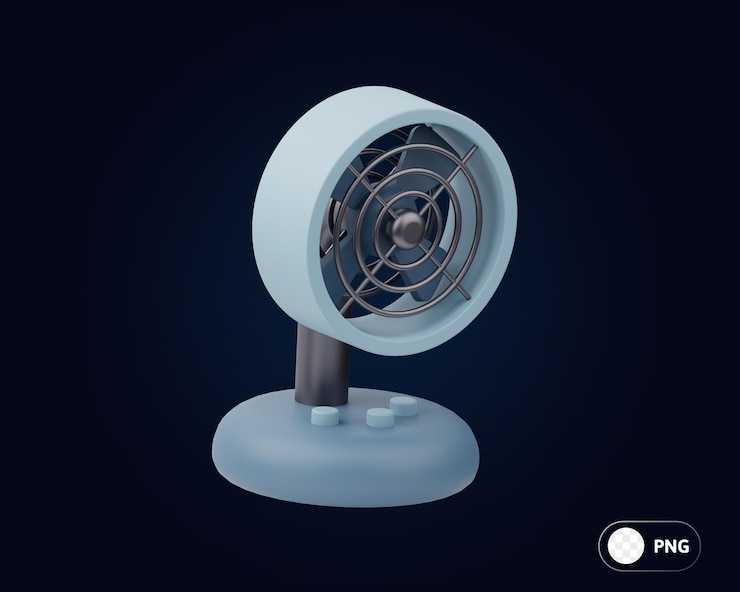 PSD mini fan elektronische apparaten 3d illustratie