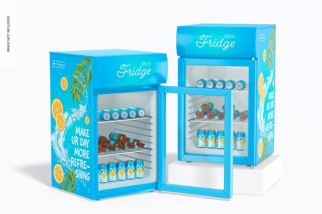 PSD mini fridges mockup