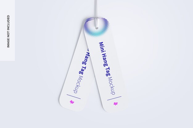 Mini hang tags mockup met string