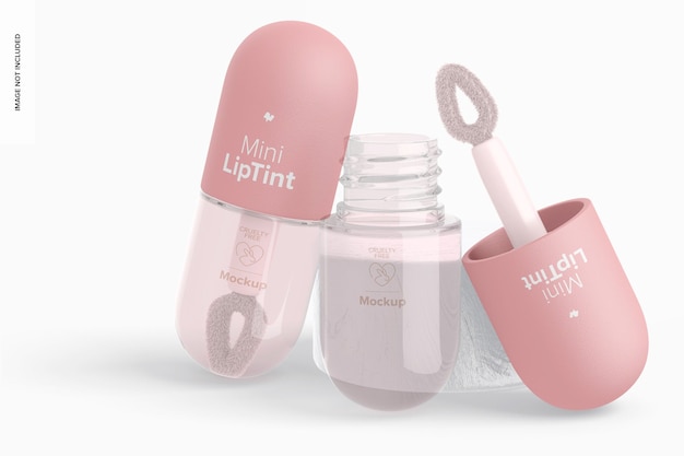 Mini Lip Tints Mockup, Opened and Closed