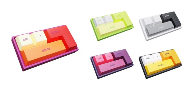 PSD mini mechanical keyboard 3d render