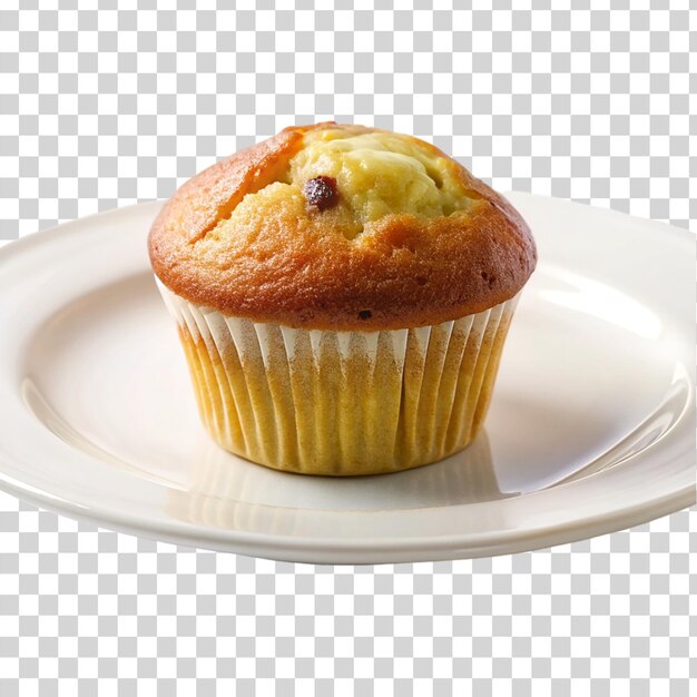 PSD mini muffin in white plate isolated on transparent background