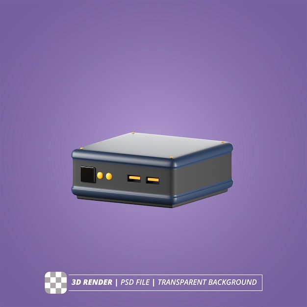 Mini pc 3d render immagini isolate