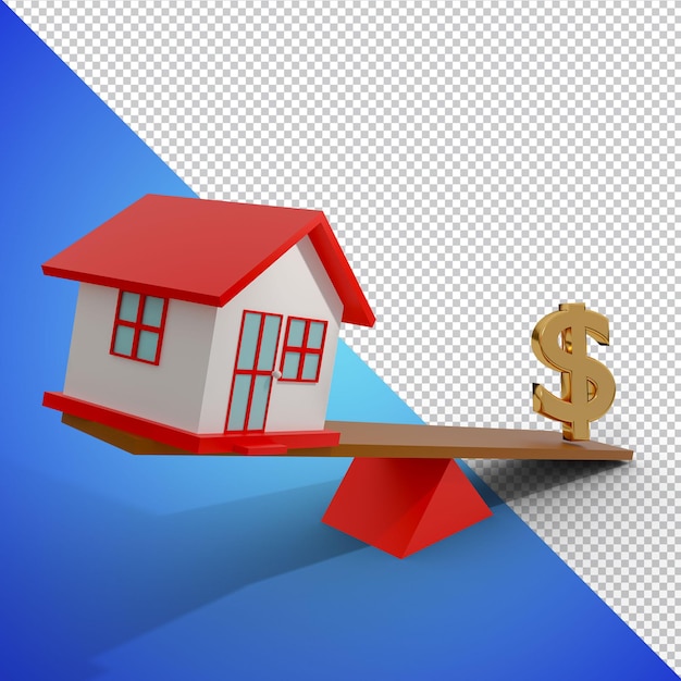 PSD mini investimento immobiliare 3d render