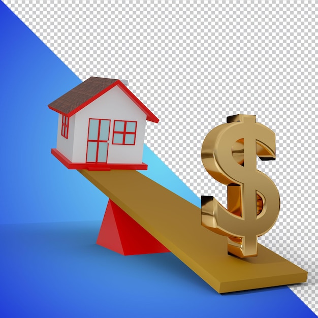 PSD mini investimento immobiliare 3d render