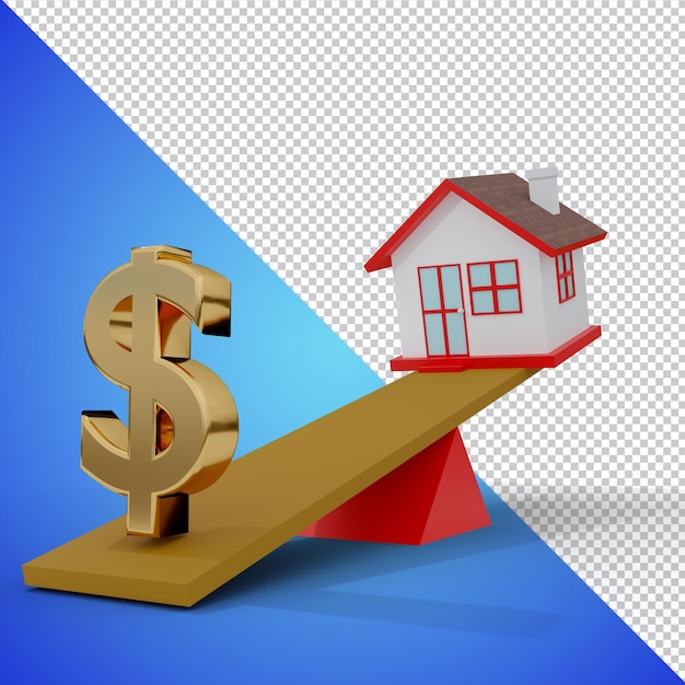 PSD mini investimento immobiliare 3d render