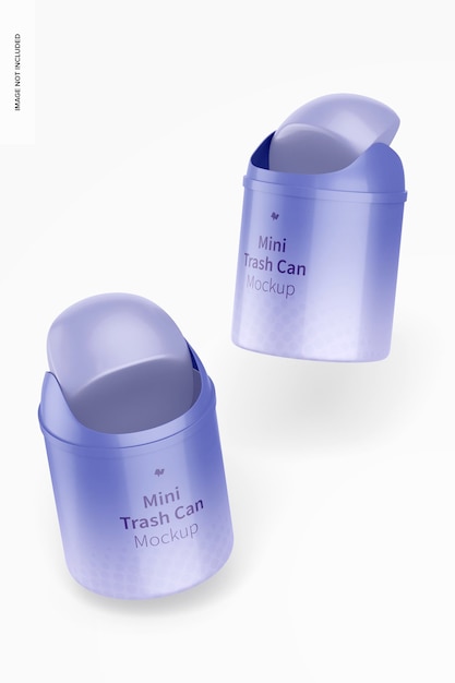 Mini trash cans mockup