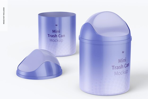 Mini trash cans mockup