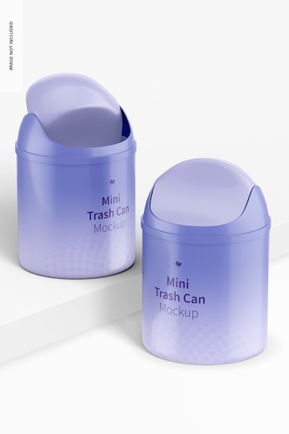 Mini Trash Cans Mockup