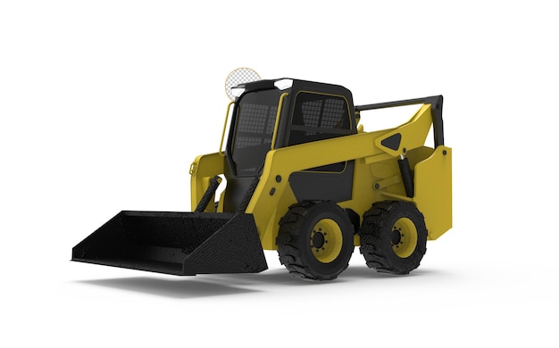 Mini yellow jcb tractor excavator heavy duty equipment vehicle