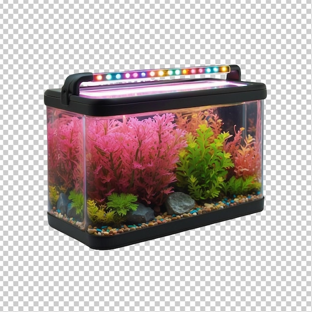 PSD miniaturowe sztuczne akwarium z różowymi roślinami