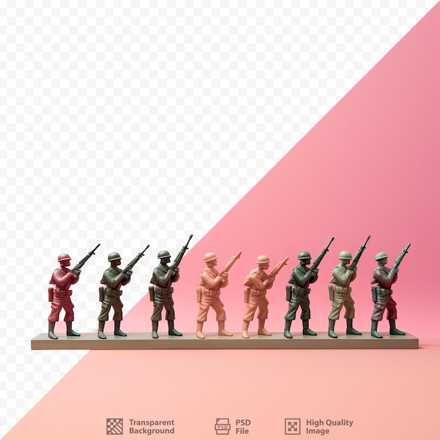 PSD miniatuur legerfiguren op een donker canvas