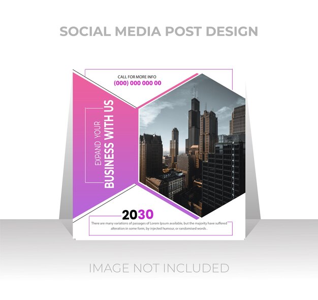 PSD minimaal zakelijk vierkant bannerontwerp voor post op sociale media