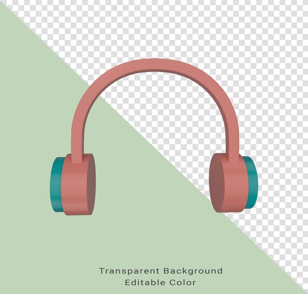 Minimal 3d Illustration headphone icon wireless earphones 3d render