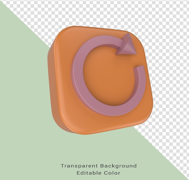 Minimal 3d Illustration icon Rotate Right reload refresh arrow spin