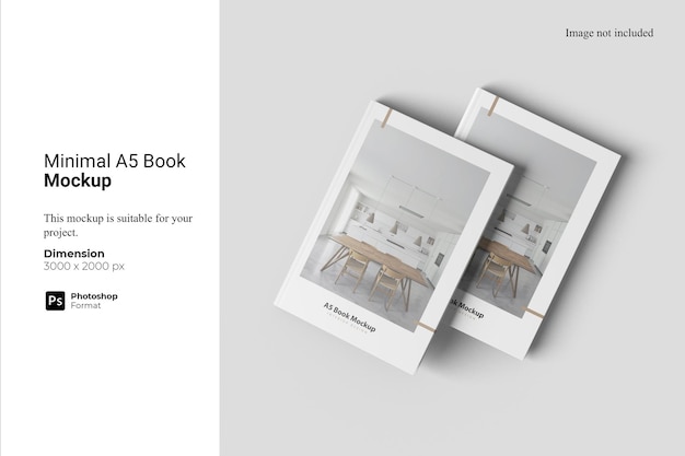 Design minimal per mockup di libri a5