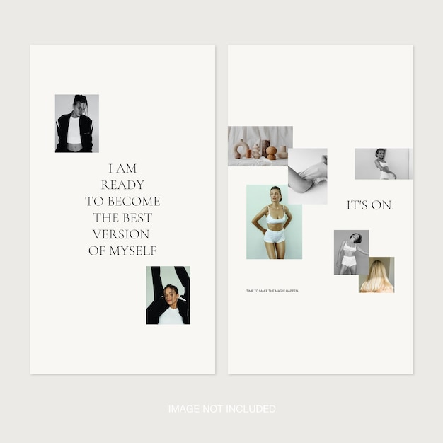 Minimal aesthetic instagram social media posts stories templates and quotes psd