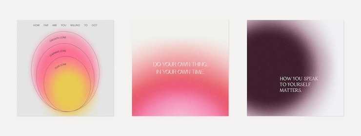 PSD minimal aesthetic instagram social media posts stories templates and quotes with bright gradients