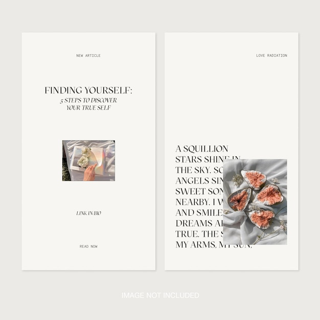 Minimal aesthetic instagram social media posts templates and quotes psd