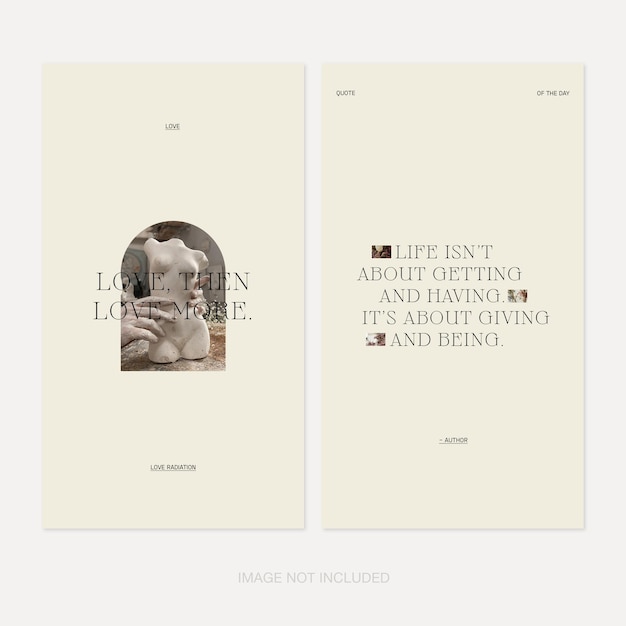 PSD minimal aesthetic instagram social media posts templates and quotes psd