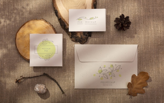 PSD minimal arrangement of stationery mock-up