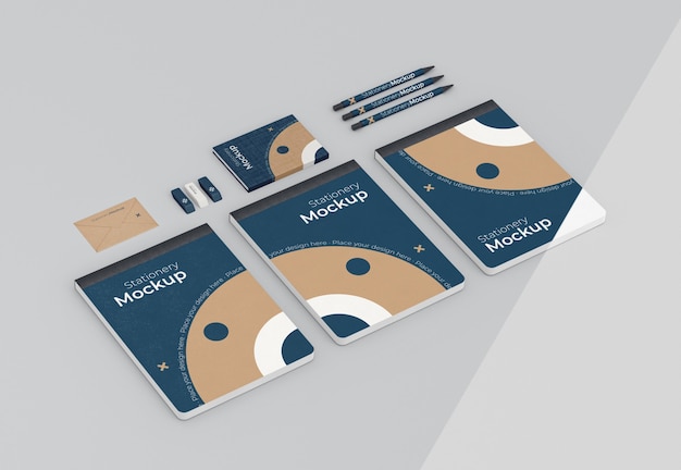 PSD minimal assortment of stationery objects