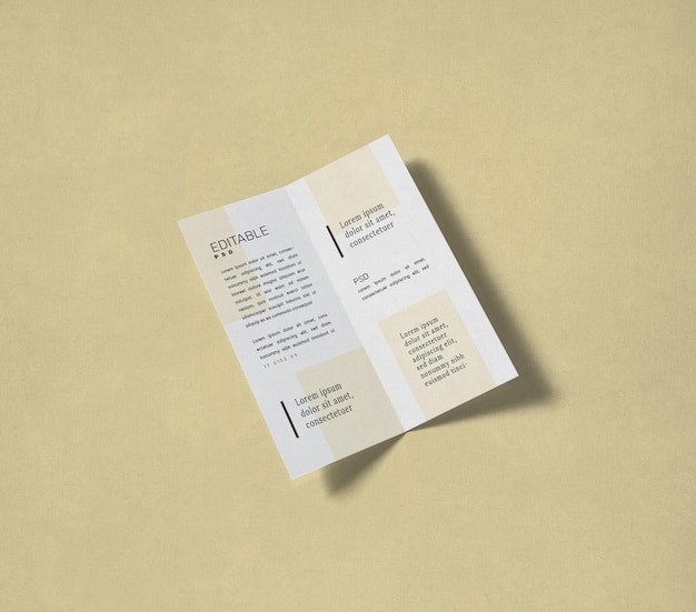 Minimal bi fold brochure mockup