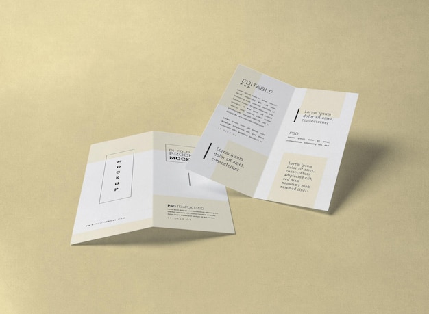 minimal bi fold brochure mockup