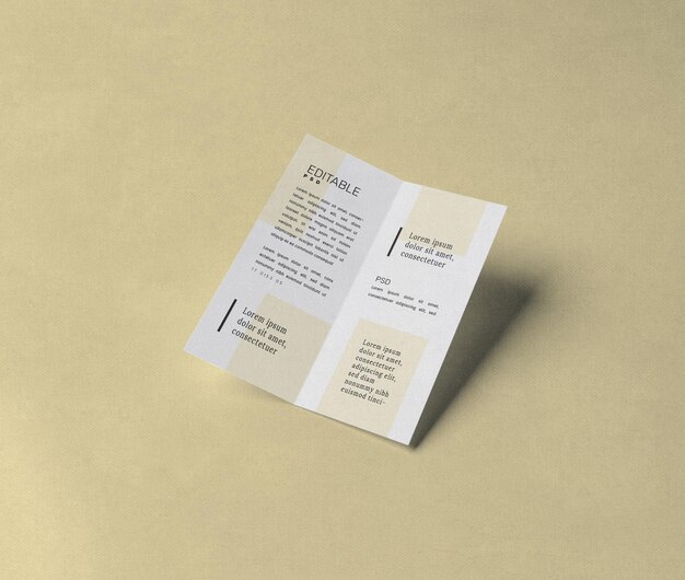 Minimal bi fold brochure mockup