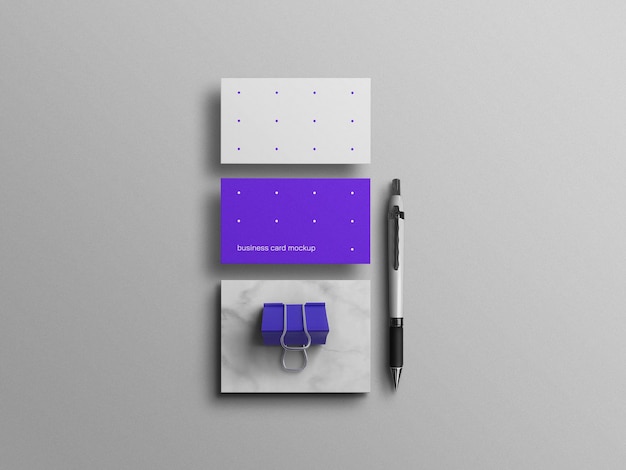 Minimal blue business card mockup