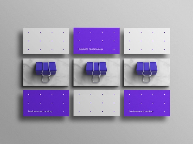 Minimal blue business card mockup