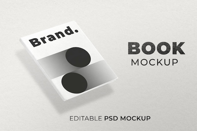 Minimal book cover mockup psd stationery