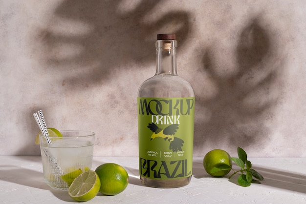 PSD minimal branding brazilian drink  mockup