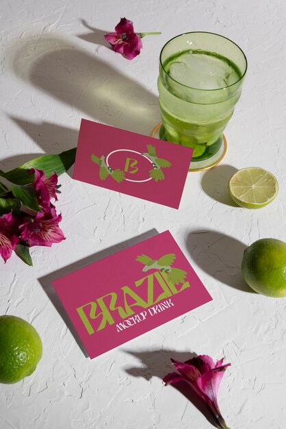 Minimal branding brazilian drink  mockup