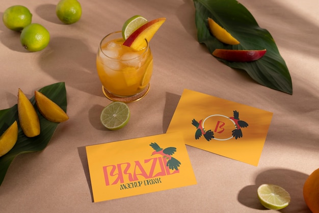 PSD minimal branding brazilian drink  mockup