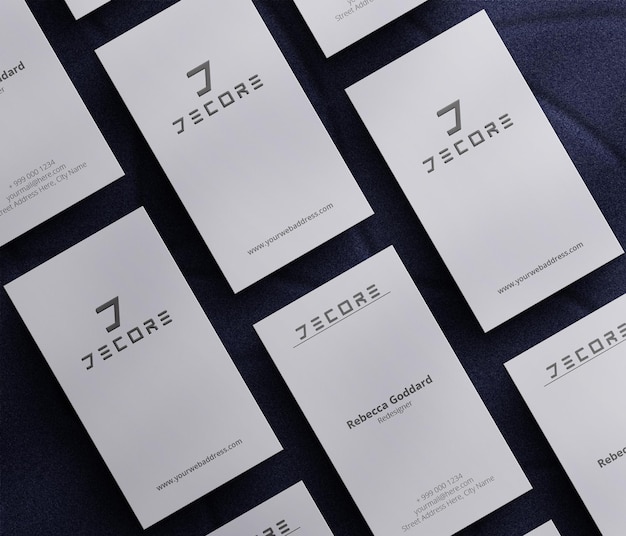 Minimal branding business card mockup with overly shadow