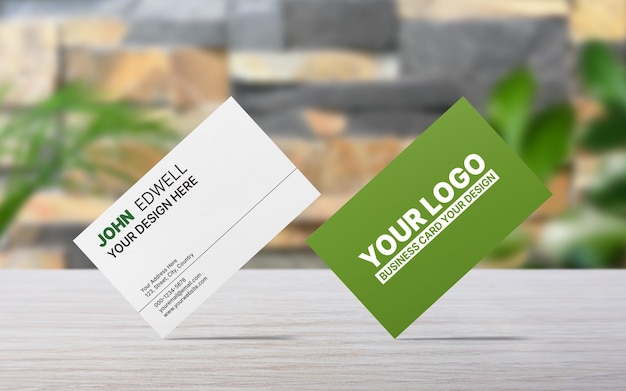 Minimal business card mockup front and back side