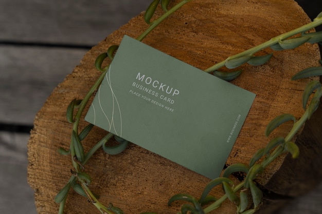 Minimal business card with leafy background