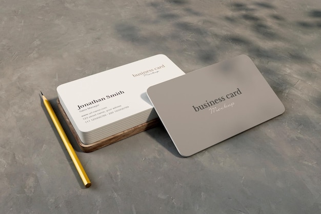 Minimal business card with pencil mockup