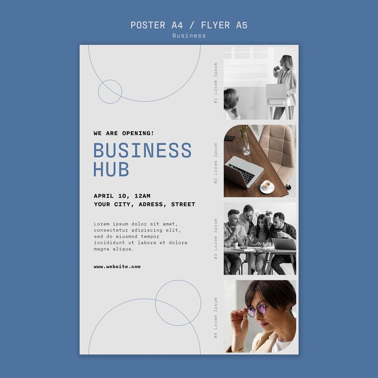 PSD minimal business concept poster template