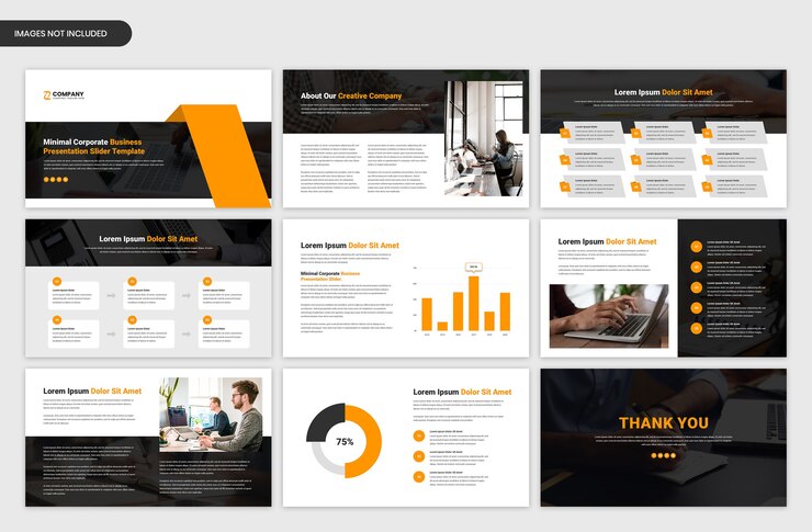 PSD minimal business and startup project overview presentation slider template
