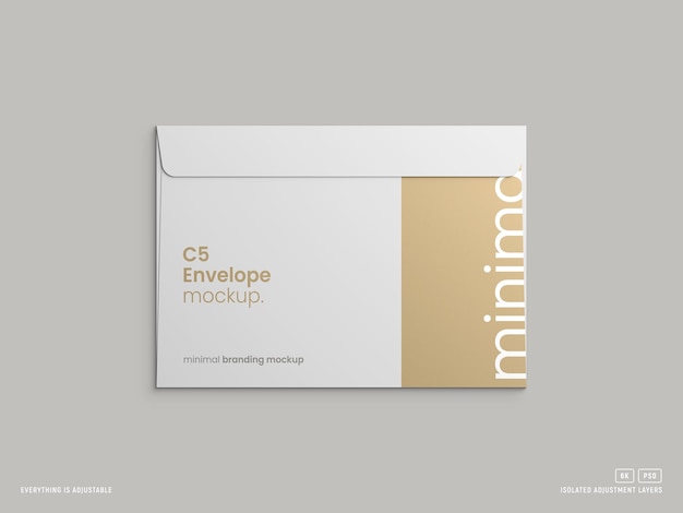 Minimal c5 envelope mockup isolated