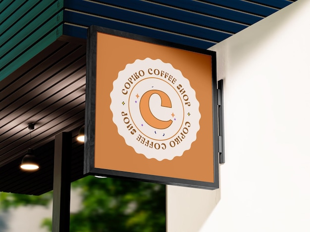 Minimal Cafe Restaurant Sign Mockup