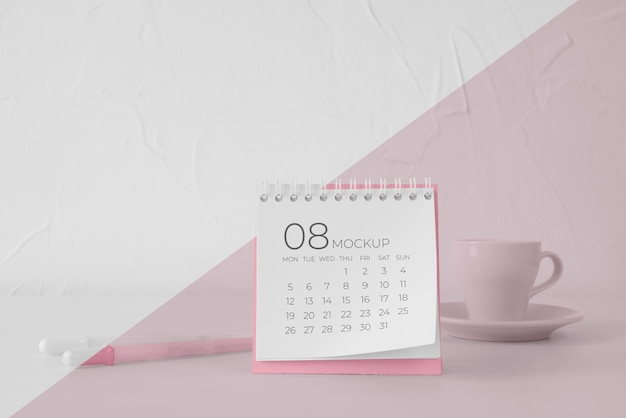 PSD minimal calendar mock-up arrangement