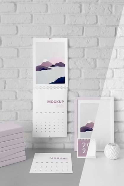 PSD minimal calendar mock-up assortment