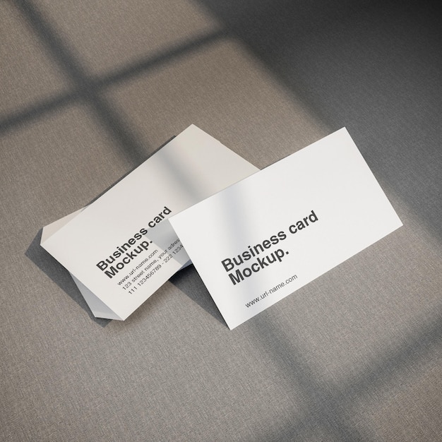 minimal card with door shadow mockup in 3d rendering