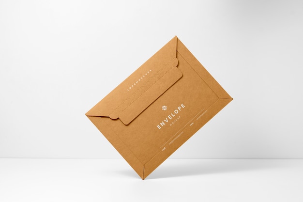 Minimal cardboard paper envelope mock-up design