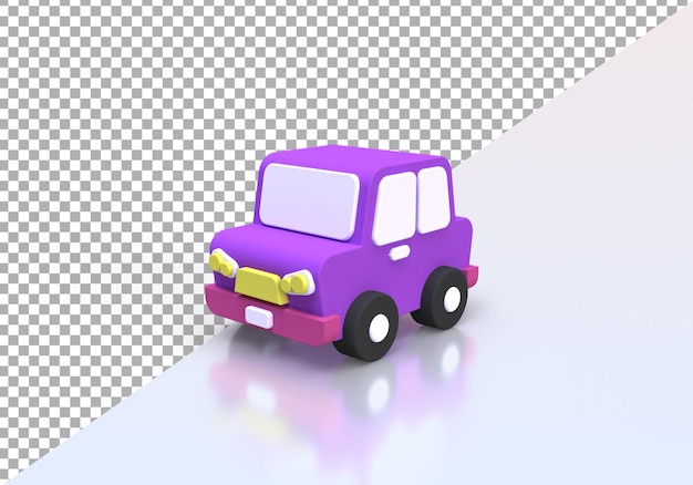 Minimal cartoon car illustration for business idea concept background3drender