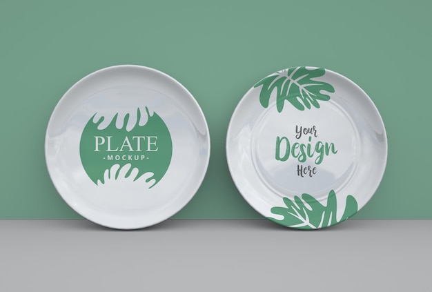 Minimal ceramic plate mockup