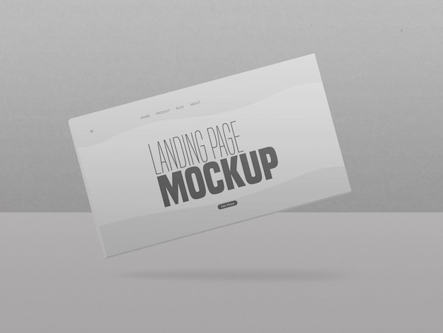 PSD minimal clean landing page website  mockup